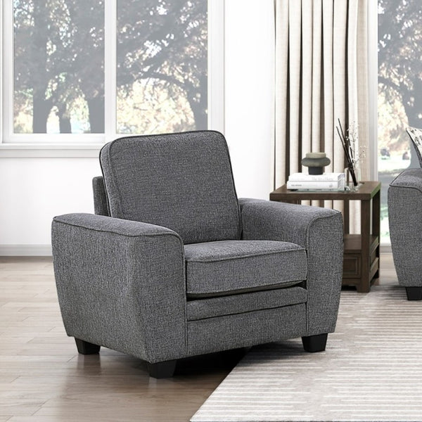English Elm Contemporary Chenille Armchair with Pocket Coil Cushions for a Stylish Living Room Dark Gray B011P565579