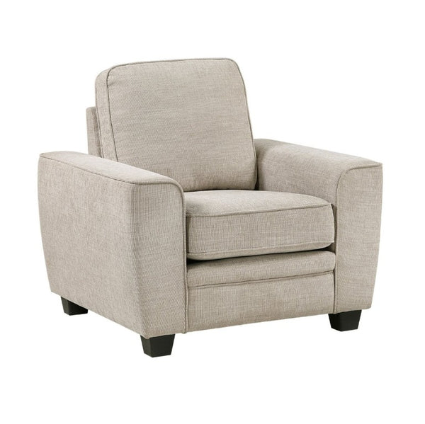 English Elm Contemporary Chenille Armchair with Pocket Coil Cushions for a Stylish Living Room Taupe B011P565583