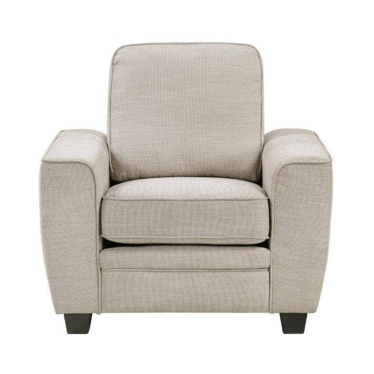 English Elm Contemporary Chenille Armchair with Pocket Coil Cushions for a Stylish Living Room Taupe B011P565583
