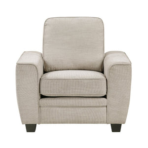 English Elm Contemporary Chenille Armchair with Pocket Coil Cushions for a Stylish Living Room Taupe B011P565583