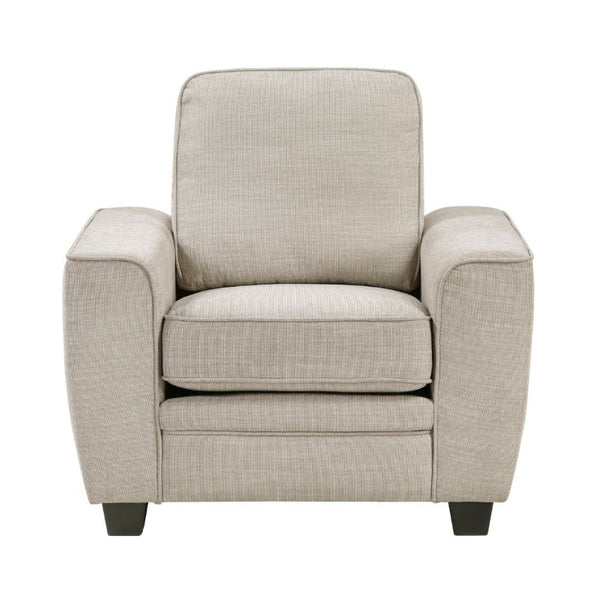 English Elm Contemporary Chenille Armchair with Pocket Coil Cushions for a Stylish Living Room Taupe B011P565583