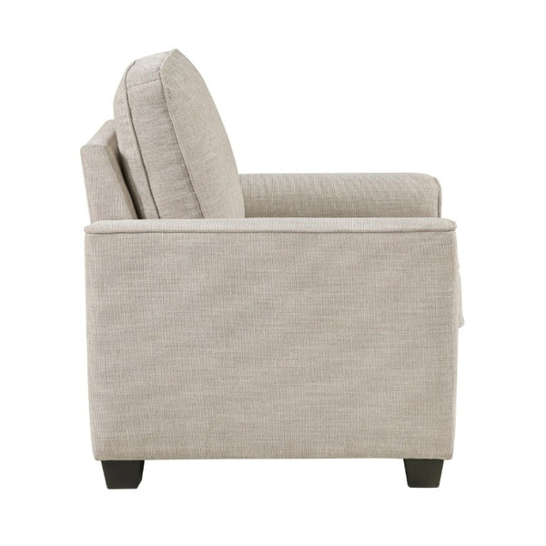 English Elm Contemporary Chenille Armchair with Pocket Coil Cushions for a Stylish Living Room Taupe B011P565583