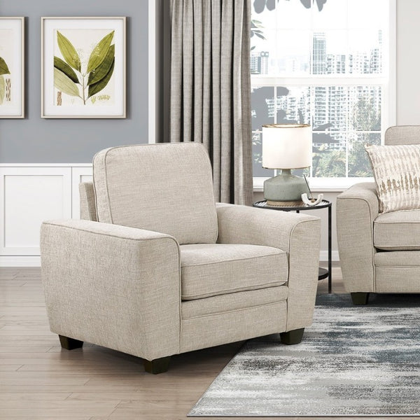 English Elm Contemporary Chenille Armchair with Pocket Coil Cushions for a Stylish Living Room Taupe B011P565583