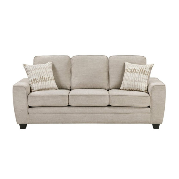 English Elm Contemporary Taupe Chenille Three Seat Sofa with Pocket Coil Support for Living Rooms B011P565585
