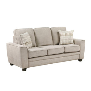 English Elm Contemporary Taupe Chenille Three Seat Sofa with Pocket Coil Support for Living Rooms B011P565585