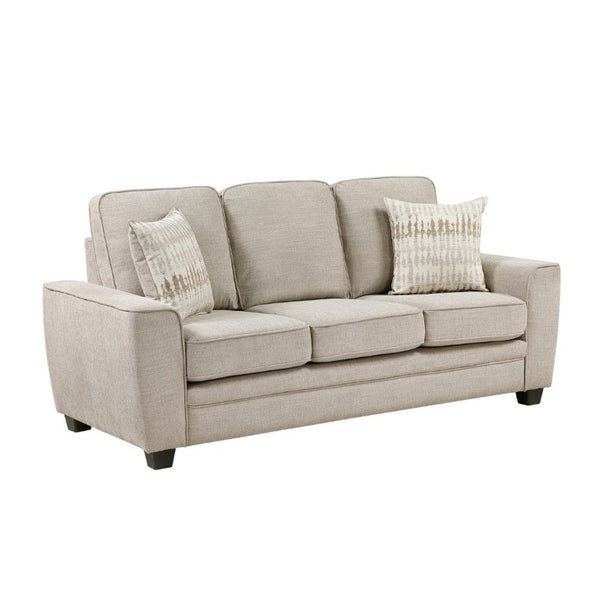 English Elm Contemporary Taupe Chenille Three Seat Sofa with Pocket Coil Support for Living Rooms B011P565585