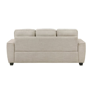 English Elm Contemporary Taupe Chenille Three Seat Sofa with Pocket Coil Support for Living Rooms B011P565585