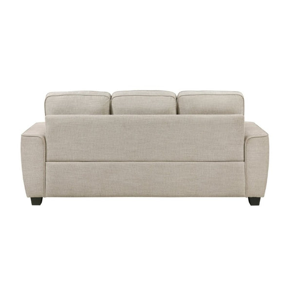 English Elm Contemporary Taupe Chenille Three Seat Sofa with Pocket Coil Support for Living Rooms B011P565585