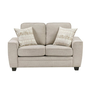 English Elm Contemporary Taupe Chenille Loveseat with Pocket Coil Cushions and Sleek Faux Wood Legs B011P565586