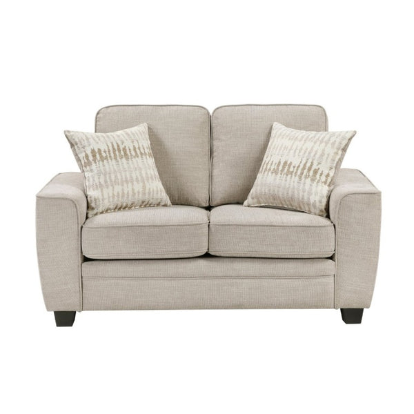 English Elm Contemporary Taupe Chenille Loveseat with Pocket Coil Cushions and Sleek Faux Wood Legs B011P565586