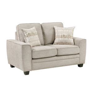 English Elm Contemporary Taupe Chenille Loveseat with Pocket Coil Cushions and Sleek Faux Wood Legs B011P565586
