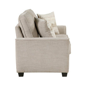 English Elm Contemporary Taupe Chenille Loveseat with Pocket Coil Cushions and Sleek Faux Wood Legs B011P565586