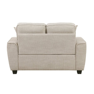 English Elm Contemporary Taupe Chenille Loveseat with Pocket Coil Cushions and Sleek Faux Wood Legs B011P565586