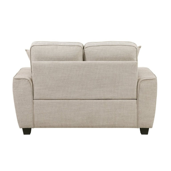 English Elm Contemporary Taupe Chenille Loveseat with Pocket Coil Cushions and Sleek Faux Wood Legs B011P565586