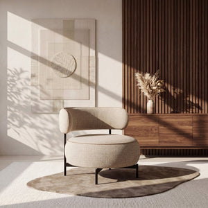 English Elm Contemporary Swivel Accent Chair Chenille Curved Backrest 360 Degree Living Room Seat Brown B011P565612