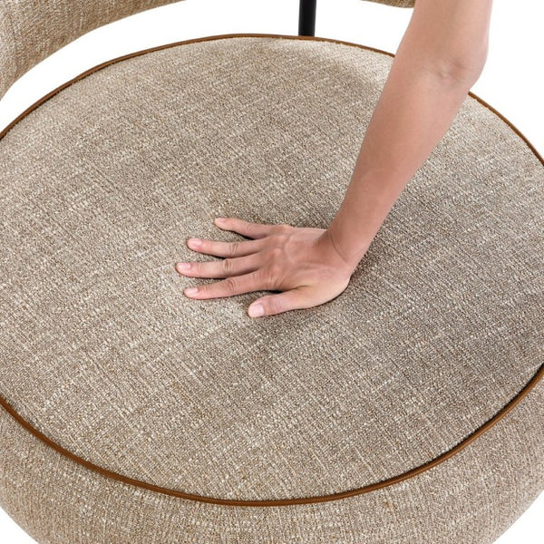 English Elm Contemporary Swivel Accent Chair Chenille Curved Backrest 360 Degree Living Room Seat Brown B011P565612