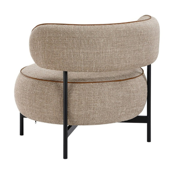 English Elm Contemporary Swivel Accent Chair Chenille Curved Backrest 360 Degree Living Room Seat Brown B011P565612