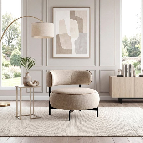 English Elm Contemporary Swivel Accent Chair Chenille Curved Backrest 360 Degree Living Room Seat Brown B011P565612