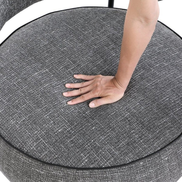 English Elm Contemporary Swivel Accent Chair Chenille Curved Backrest 360 Degree Living Room Seat Gray B011P565615