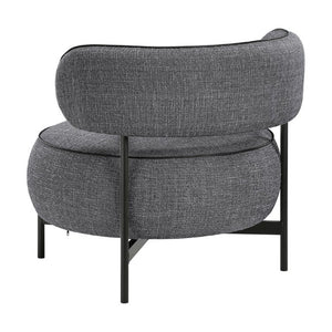 English Elm Contemporary Swivel Accent Chair Chenille Curved Backrest 360 Degree Living Room Seat Gray B011P565615