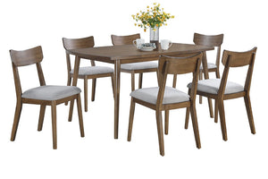 English Elm Walnut Finish Upholstered Dining Side Chairs Set of Two with Curved Back and Foam Cushion B011P565617