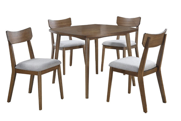 English Elm Walnut Finish Upholstered Dining Side Chairs Set of Two with Curved Back and Foam Cushion B011P565617