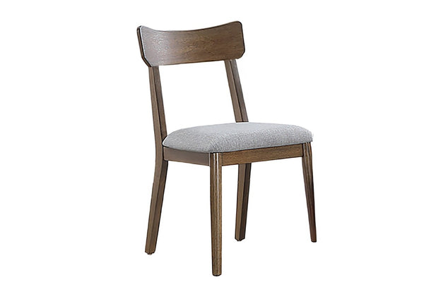 English Elm Walnut Finish Upholstered Dining Side Chairs Set of Two with Curved Back and Foam Cushion B011P565617