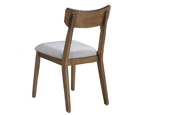 English Elm Walnut Finish Upholstered Dining Side Chairs Set of Two with Curved Back and Foam Cushion B011P565617