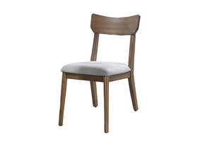 English Elm Walnut Finish Upholstered Dining Side Chairs Set of Two with Curved Back and Foam Cushion B011P565617