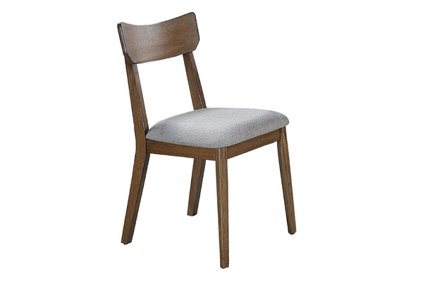 English Elm Walnut Finish Upholstered Dining Side Chairs Set of Two with Curved Back and Foam Cushion B011P565617