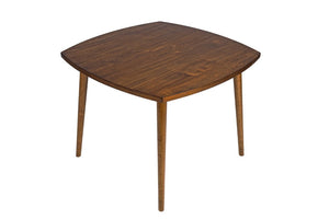 English Elm 1Pc Square Rubberwood Dining Table Walnut Finish Tapered Legs Transitional Compact B011P565625