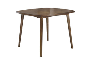 English Elm 1Pc Square Rubberwood Dining Table Walnut Finish Tapered Legs Transitional Compact B011P565625