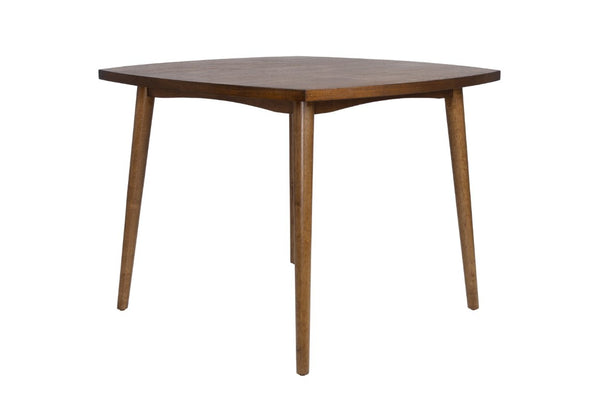 English Elm 1Pc Square Rubberwood Dining Table Walnut Finish Tapered Legs Transitional Compact B011P565625
