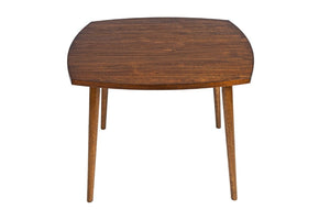 English Elm 1Pc Square Rubberwood Dining Table Walnut Finish Tapered Legs Transitional Compact B011P565625