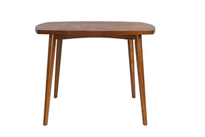 English Elm 1Pc Square Rubberwood Dining Table Walnut Finish Tapered Legs Transitional Compact B011P565625