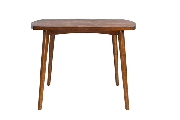 English Elm 1Pc Square Rubberwood Dining Table Walnut Finish Tapered Legs Transitional Compact B011P565625