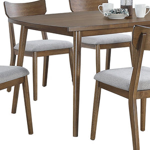 English Elm 1Pc Walnut Finish Rectangular Dining Table Rubberwood Legs Seats Six Transitional B011P565629