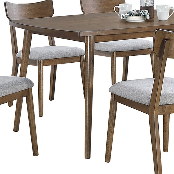 English Elm 1Pc Walnut Finish Rectangular Dining Table Rubberwood Legs Seats Six Transitional B011P565629