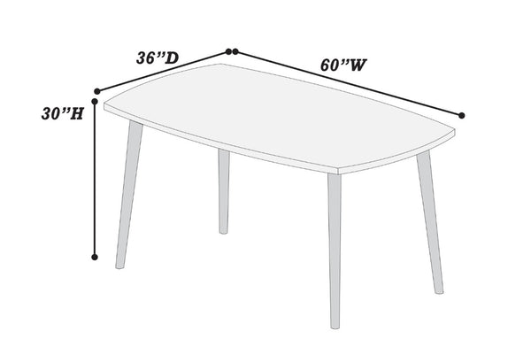 English Elm 1Pc Walnut Finish Rectangular Dining Table Rubberwood Legs Seats Six Transitional B011P565629