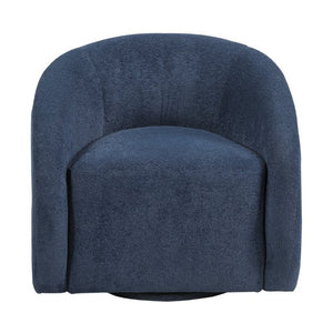 English Elm Luxury Barrel Swivel Accent Chair Microfiber Upholstered with Pocket Coil Foam Seating Blue B011P566907