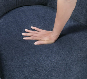 English Elm Luxury Barrel Swivel Accent Chair Microfiber Upholstered with Pocket Coil Foam Seating Blue B011P566907