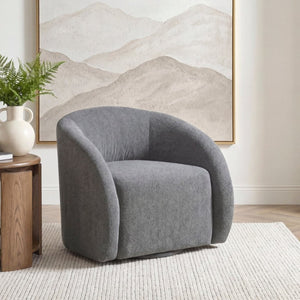 English Elm Luxury Barrel Swivel Accent Chair Microfiber Upholstered with Pocket Coil Foam Seating Dark Gray B011P566908