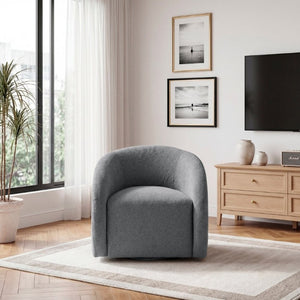 English Elm Luxury Barrel Swivel Accent Chair Microfiber Upholstered with Pocket Coil Foam Seating Dark Gray B011P566908
