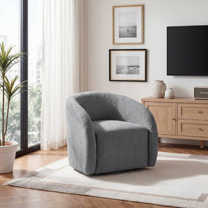 English Elm Luxury Barrel Swivel Accent Chair Microfiber Upholstered with Pocket Coil Foam Seating Dark Gray B011P566908