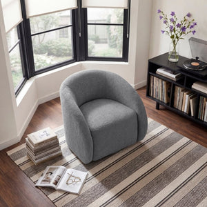 English Elm Luxury Barrel Swivel Accent Chair Microfiber Upholstered with Pocket Coil Foam Seating Dark Gray B011P566908