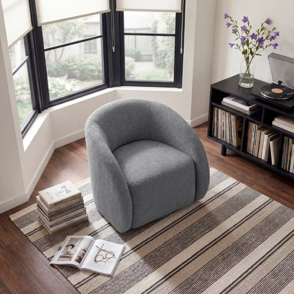 English Elm Luxury Barrel Swivel Accent Chair Microfiber Upholstered with Pocket Coil Foam Seating Dark Gray B011P566908