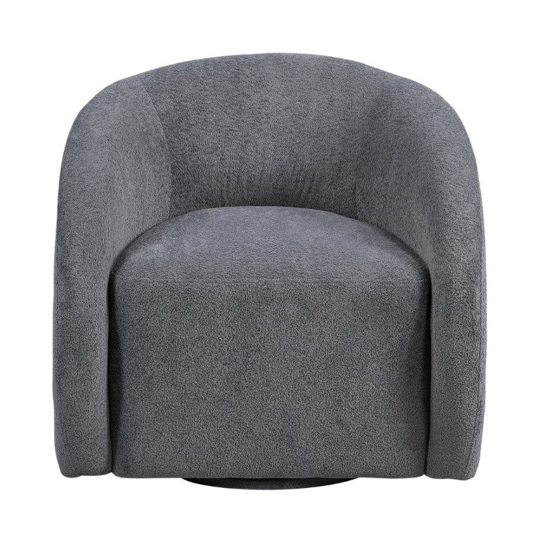 English Elm Luxury Barrel Swivel Accent Chair Microfiber Upholstered with Pocket Coil Foam Seating Dark Gray B011P566908