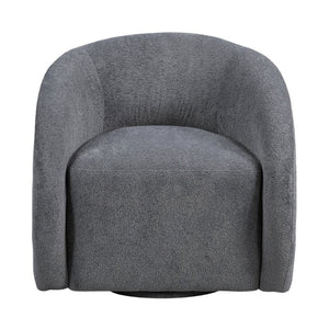 English Elm Luxury Barrel Swivel Accent Chair Microfiber Upholstered with Pocket Coil Foam Seating Dark Gray B011P566908