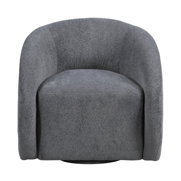 English Elm Luxury Barrel Swivel Accent Chair Microfiber Upholstered with Pocket Coil Foam Seating Dark Gray B011P566908