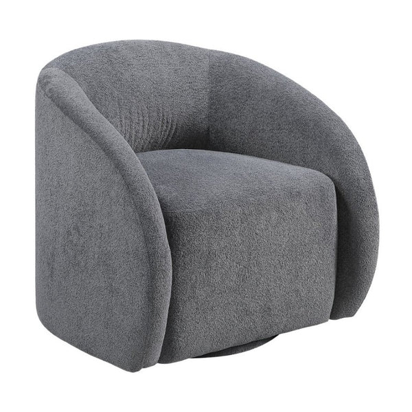 English Elm Luxury Barrel Swivel Accent Chair Microfiber Upholstered with Pocket Coil Foam Seating Dark Gray B011P566908